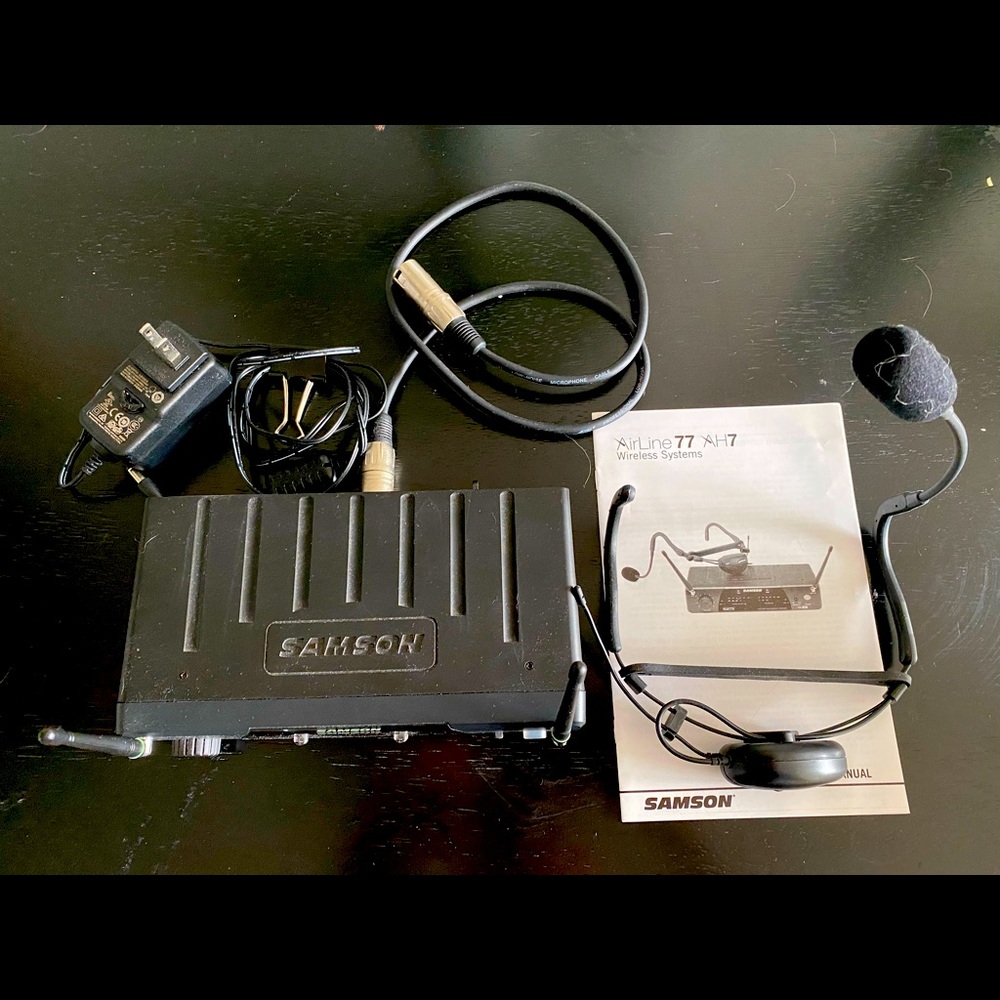 Samson wireless microphone. Lovingly used several times at home.